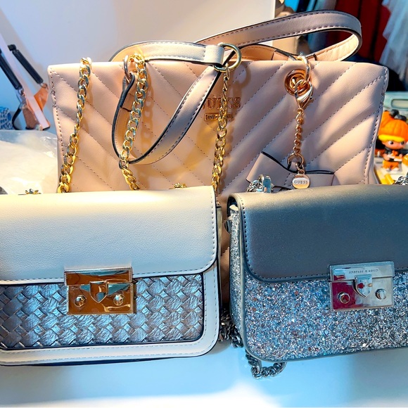 Three used bags， one is GUESS，one is CHAELES&Keith，one is from China - Picture 1 of 4